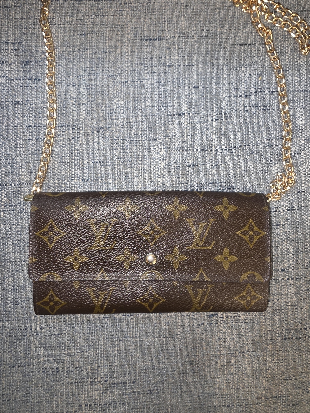 Louis Vuitton Brown Monogram Crossbody Wallet